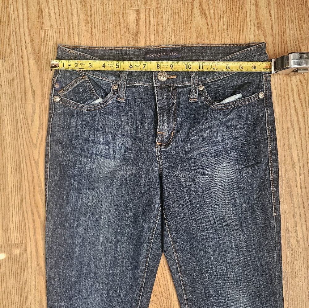 Women's ROCK & REPUBLIC “Cassandra” Bootcut Jeans Size 10 Blue Denim - Picture 8 of 11